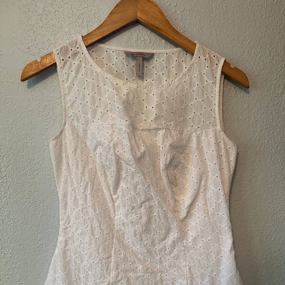 Bravissimo White Eyelet Sleeveless Top Sz 4